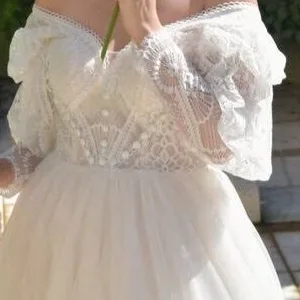 Macro detail of lace bodice texture